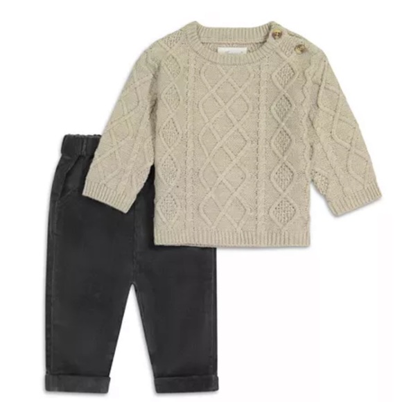 Miniclasix Other - Miniclasix Boys' Cable Knit Sweater & Corduroy Pants Set - Baby
